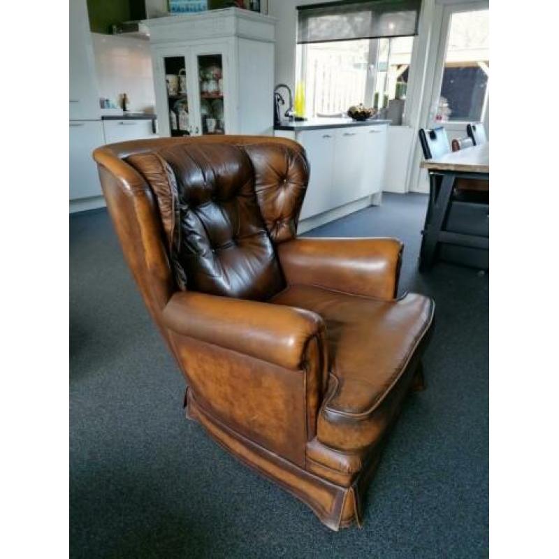 Lederen antieke fauteuil