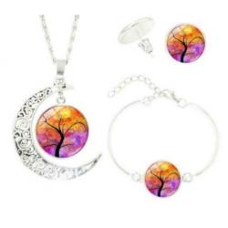 opruiming: 3x prachtige 3-delige sieraden set 'LEVENSBOOM'