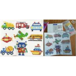 Diamond painting 6 of 8 STICKERS set oa dieren/ voertuigen