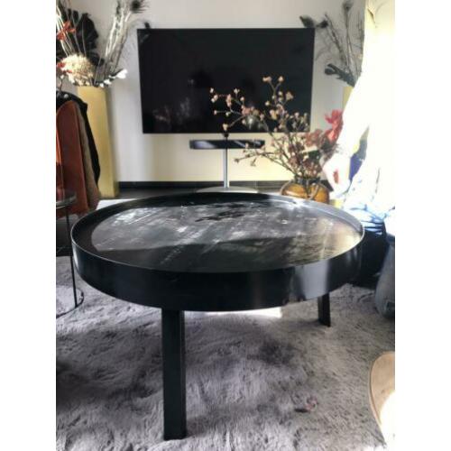 Salontafel zwart hout metaal