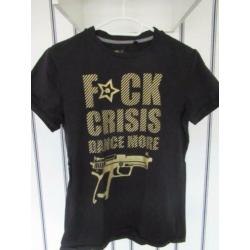 Zwart heren shirt Coolcat met print maat XS