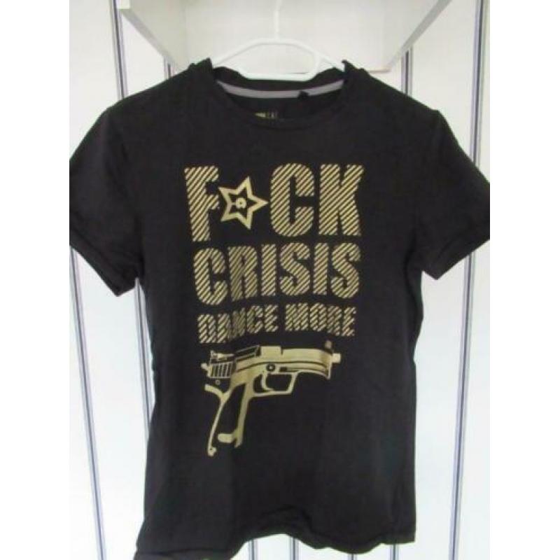 Zwart heren shirt Coolcat met print maat XS