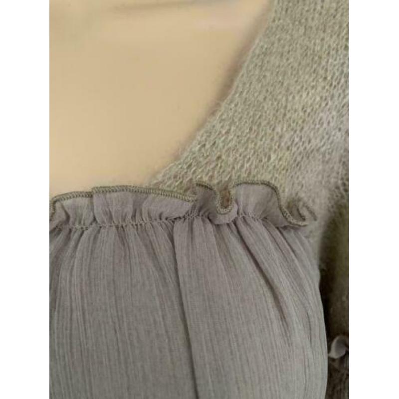 D989 Nieuw GIOVANE: maat L=42/44 beige mohair top truitje