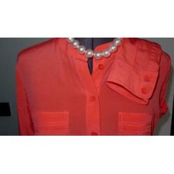 TUZZI zijden blouson/blouse/tuniek 36 38 S M