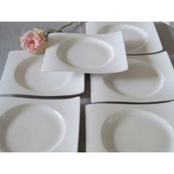 6 Villeroy & Boch New Wave Borden 25 cm bij 22 cm