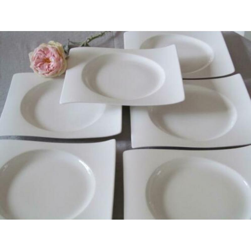 6 Villeroy & Boch New Wave Borden 25 cm bij 22 cm