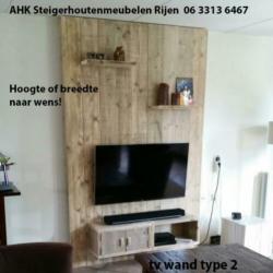 TV Wanden op maat van echt gebruikt steigerhout!