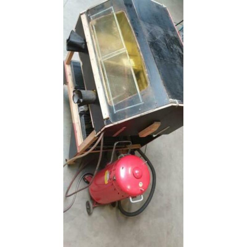 Verrijdbare Straalkast + mobiele straalketel