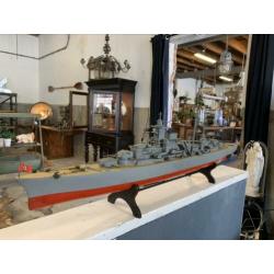 Modelschip hout, uniek, Kriegsmarine WW2, Blücher