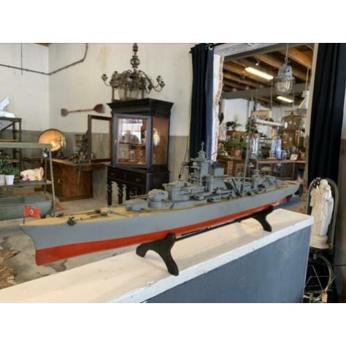 Modelschip hout, uniek, Kriegsmarine WW2, Blücher