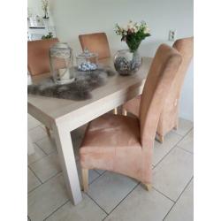 L bankstel Dressoir salontafel tv meubel eettafel 4 stoelen