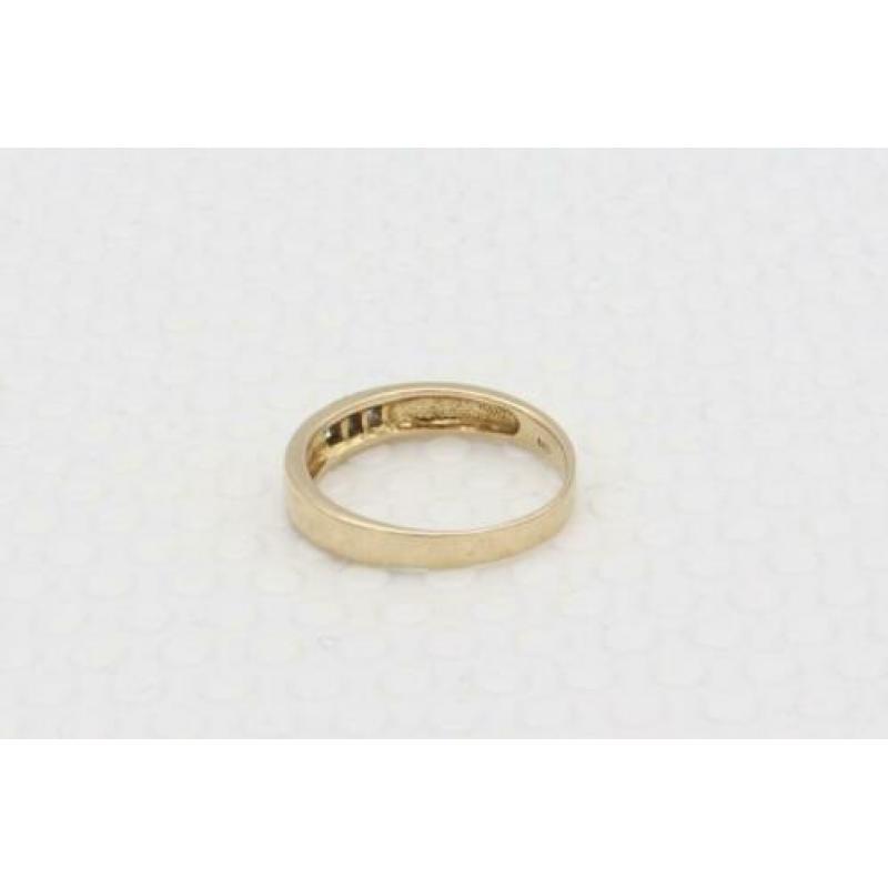 14 Karaat. Gouden ring met diamanten.Maat:17.2. Nr:2020/133.