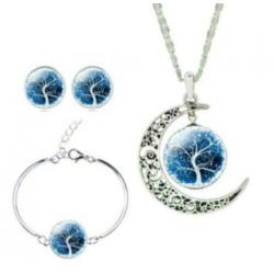 opruiming: 3x prachtige 3-delige sieraden set 'LEVENSBOOM'