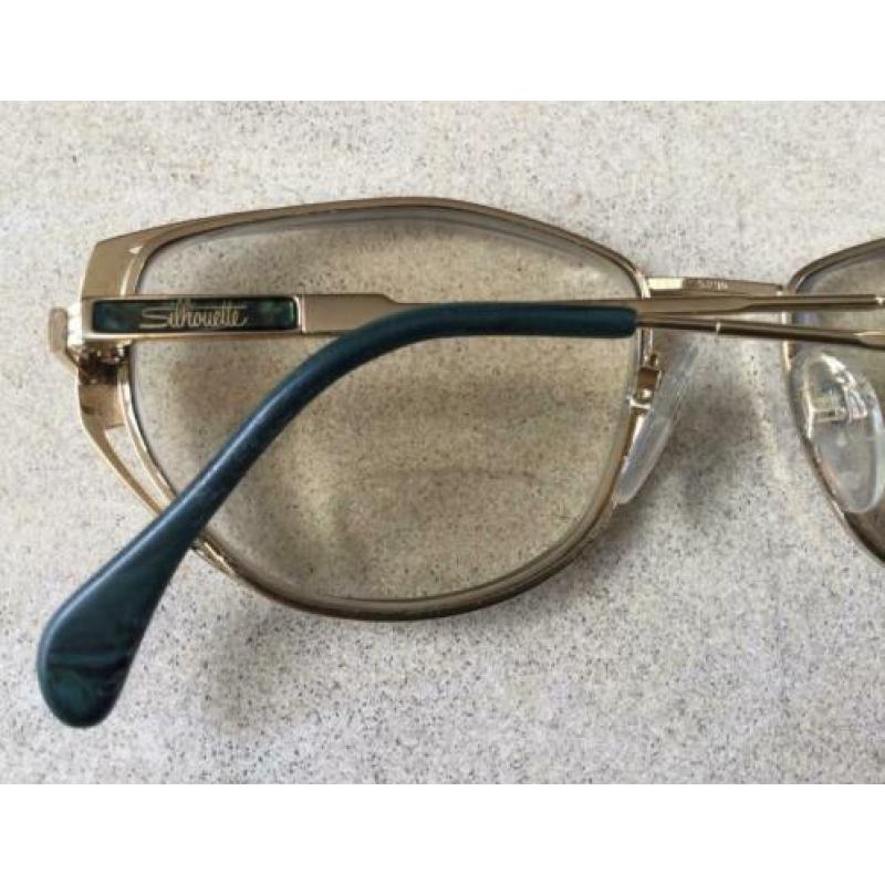 Silhouette vintage brilmontuur met geslepen glazen in koker