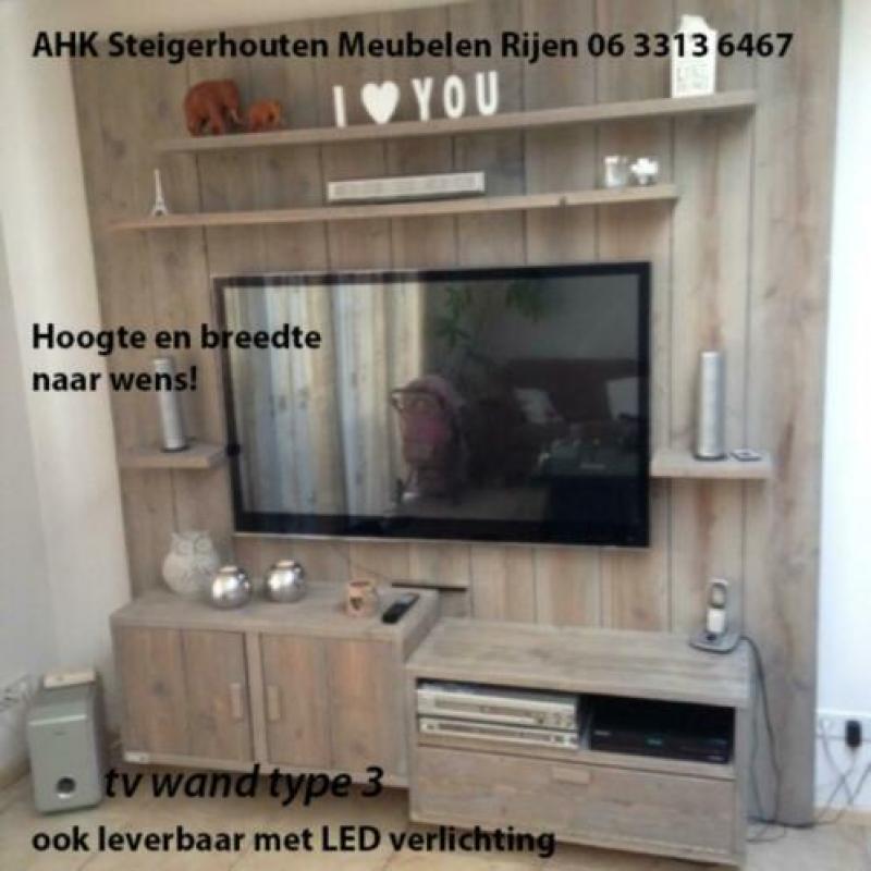 TV Wanden op maat van echt gebruikt steigerhout!