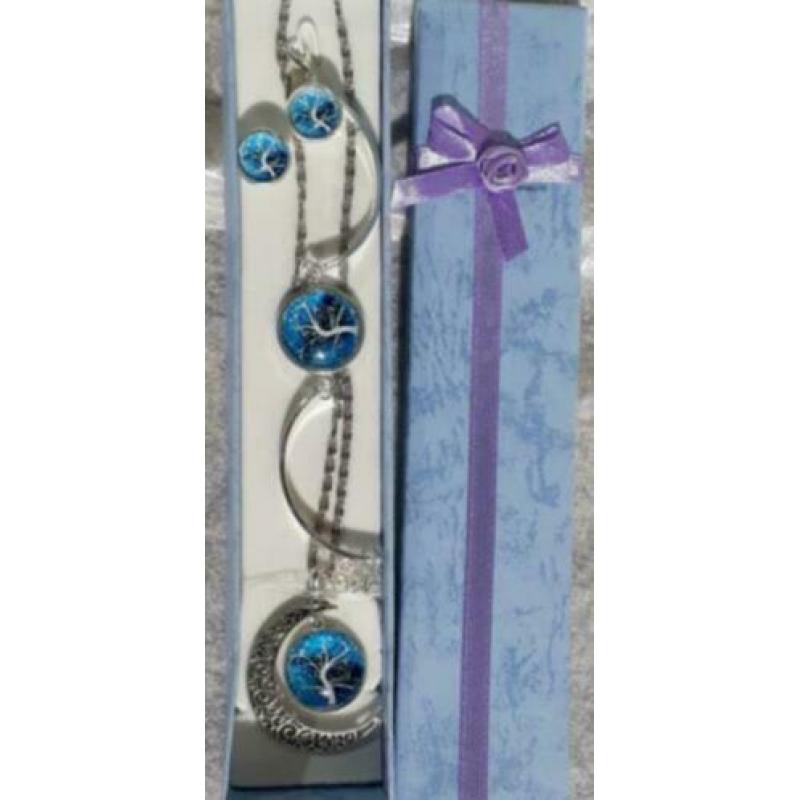 opruiming: 3x prachtige 3-delige sieraden set 'LEVENSBOOM'