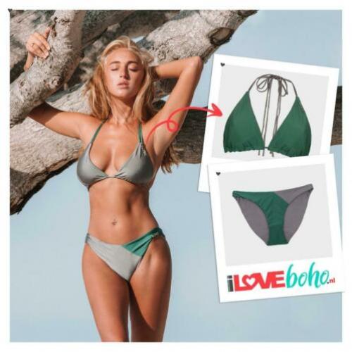 BOHO bikini’s top 2020 Triangel – grijs groen - dubbelzijdig