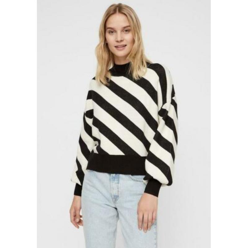 Vero Moda trui zwart/wit maat L. Nieuw!