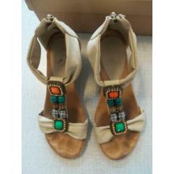 beige espadrilles, flyfor, mt 36