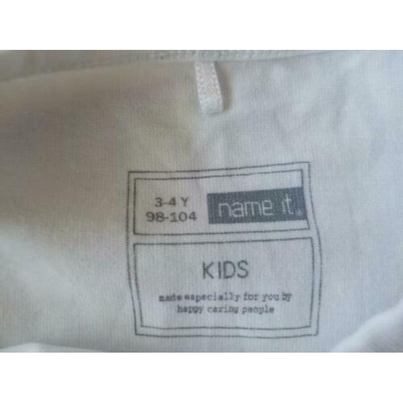 ZGAN Name it t-shirt korte mouw meisje wit maat 98 / 104