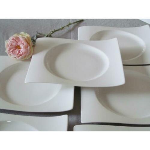 6 Villeroy & Boch New Wave Borden 25 cm bij 22 cm
