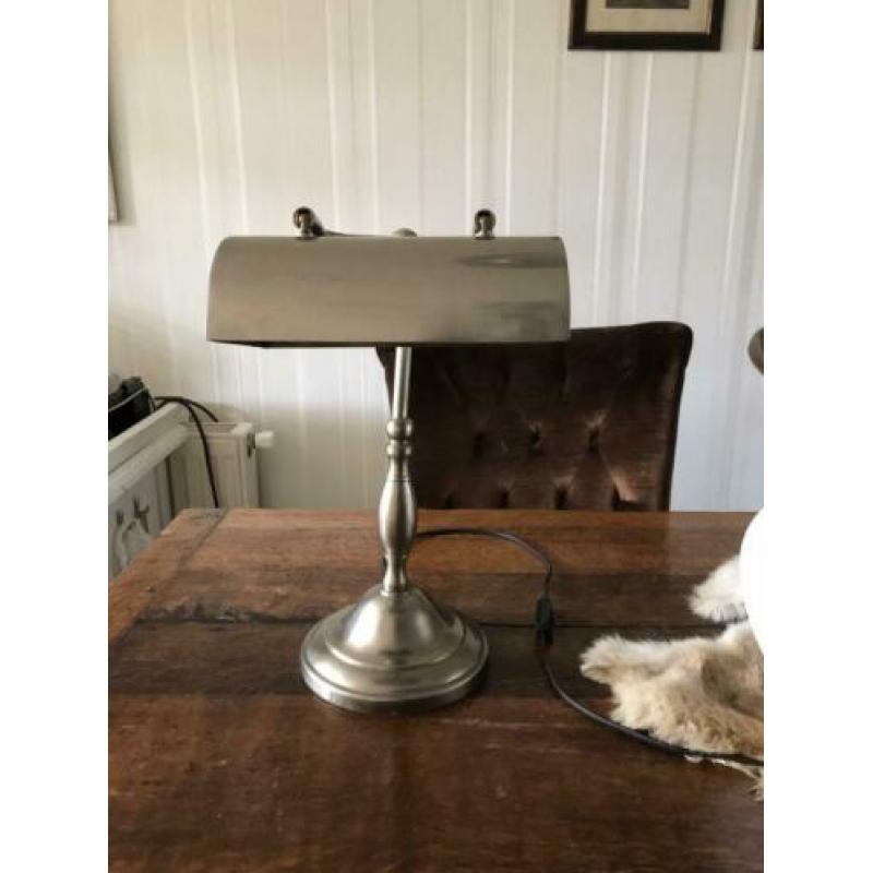 Authentieke bureaulamp RVS