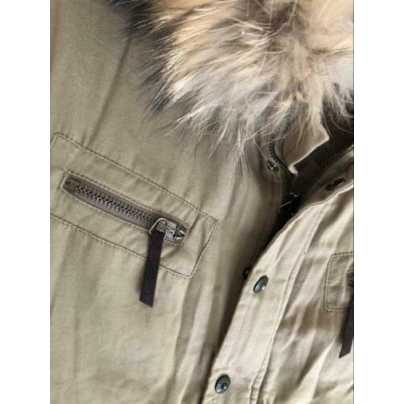 Iceberg beige winterjas met bontkraag