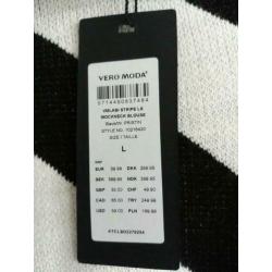 Vero Moda trui zwart/wit maat L. Nieuw!