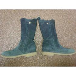 Suede zwart/blauw laarzen maat 32