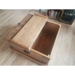 Grenen salontafel/kist