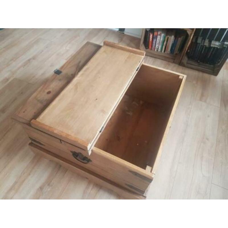 Grenen salontafel/kist