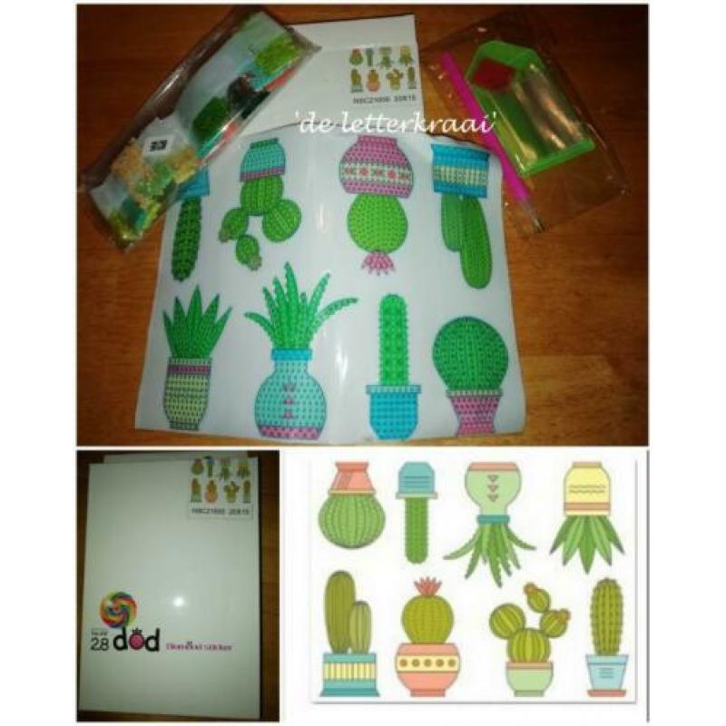 Diamond painting 6 of 8 STICKERS set oa dieren/ voertuigen