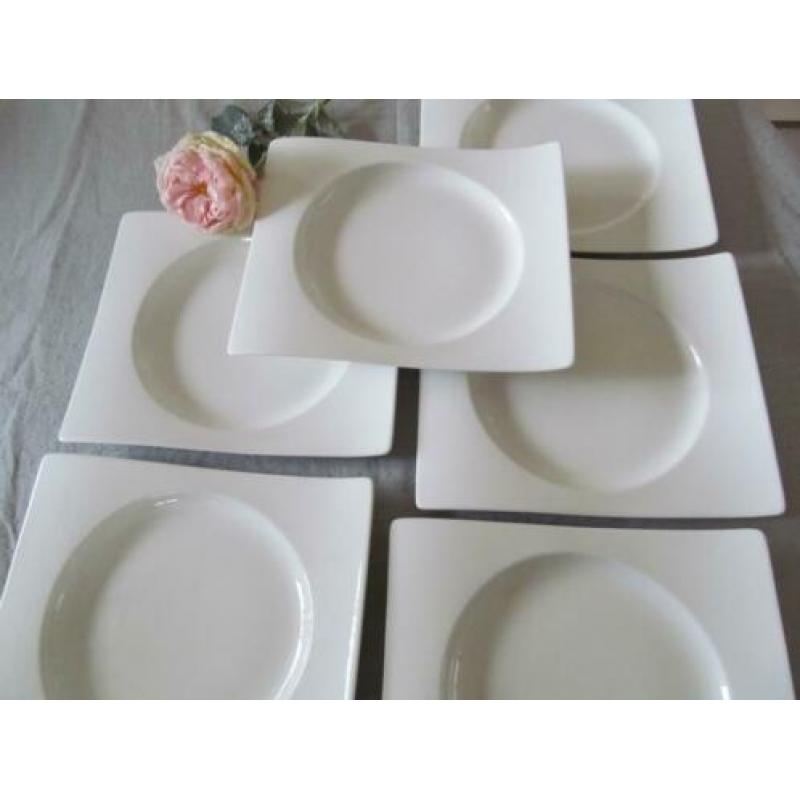 6 Villeroy & Boch New Wave Borden 25 cm bij 22 cm