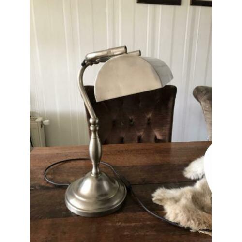 Authentieke bureaulamp RVS