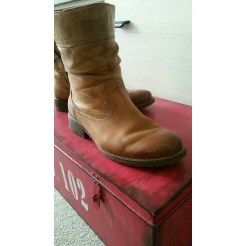 Hush puppies lederen dames laarsjes 38 cognackleurig
