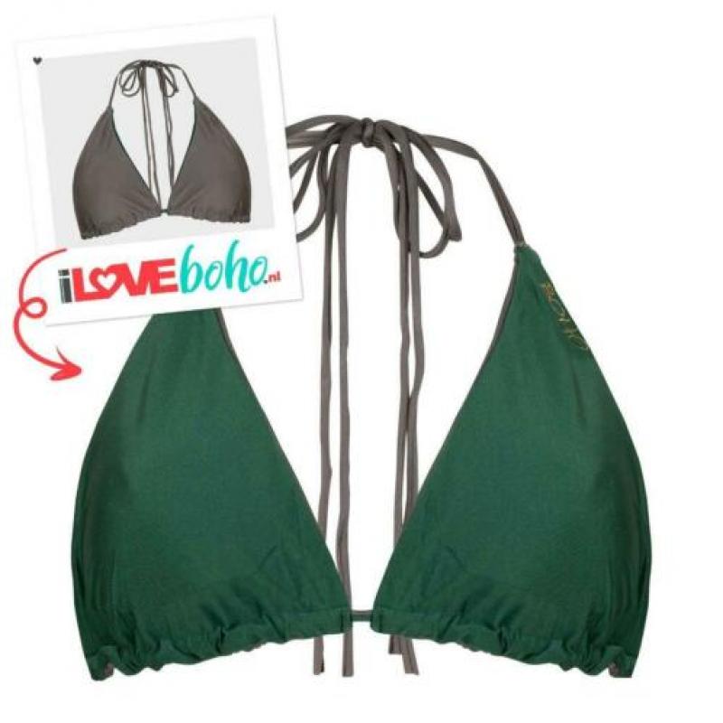 BOHO bikini’s top 2020 Triangel – grijs groen - dubbelzijdig