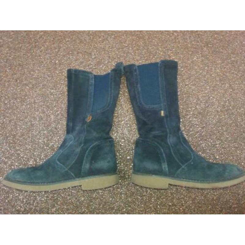 Suede zwart/blauw laarzen maat 32