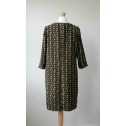 Steps - schitterende retro look jurk / groen print / maat M