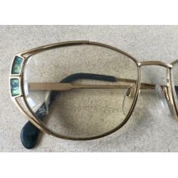 Silhouette vintage brilmontuur met geslepen glazen in koker