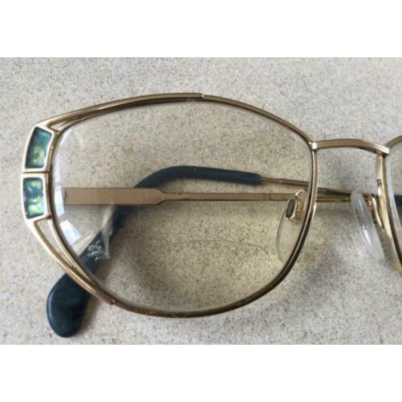 Silhouette vintage brilmontuur met geslepen glazen in koker