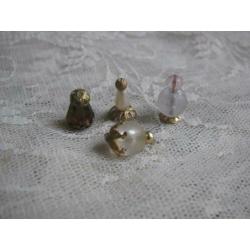 Set van 4 miniatuur parfumflesjes ca 1,2 cm
