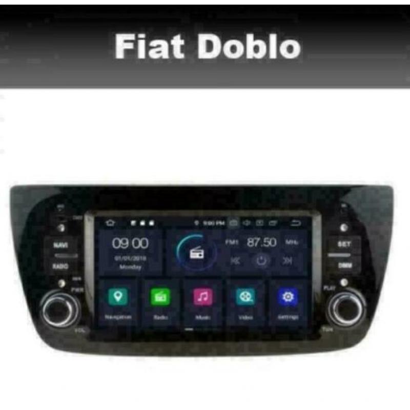 Fiat Doblo 2009-2015 radio navigatie android 9.0 wifi dab+