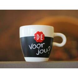 Douwe Egberts 6 grote cappuccino rood zegel krijtmokken