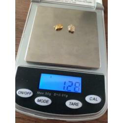 Goudklomp ofwel goud nuggets te koop uit Alaska 1,28 gram