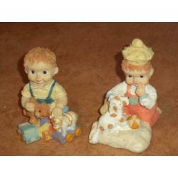2 Beeldjes: Jongetje & Meisje [Kinderen] (10cm)