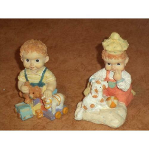 2 Beeldjes: Jongetje & Meisje [Kinderen] (10cm)