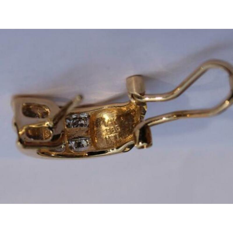 14 kt gouden oorbellen 0.40 ct diamanten briljanten