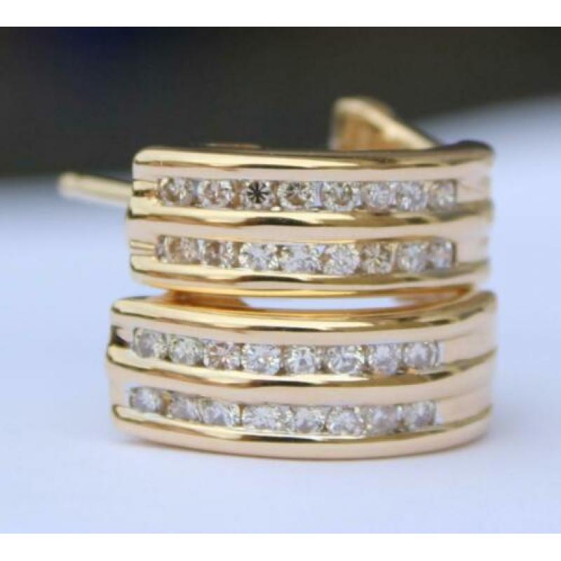 14 kt gouden oorbellen 0.40 ct diamanten briljanten