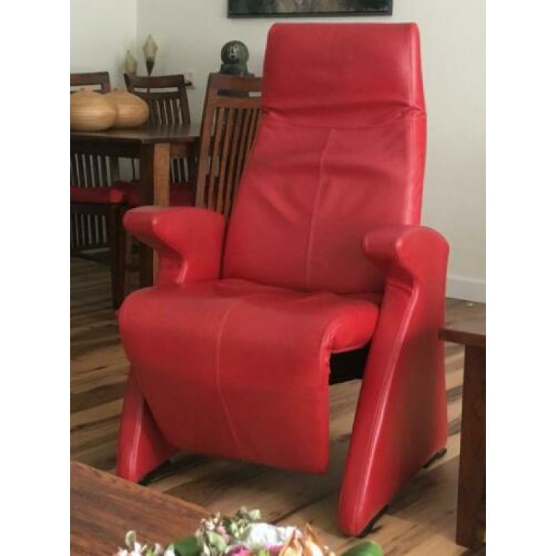 relaxstoelen rood leder