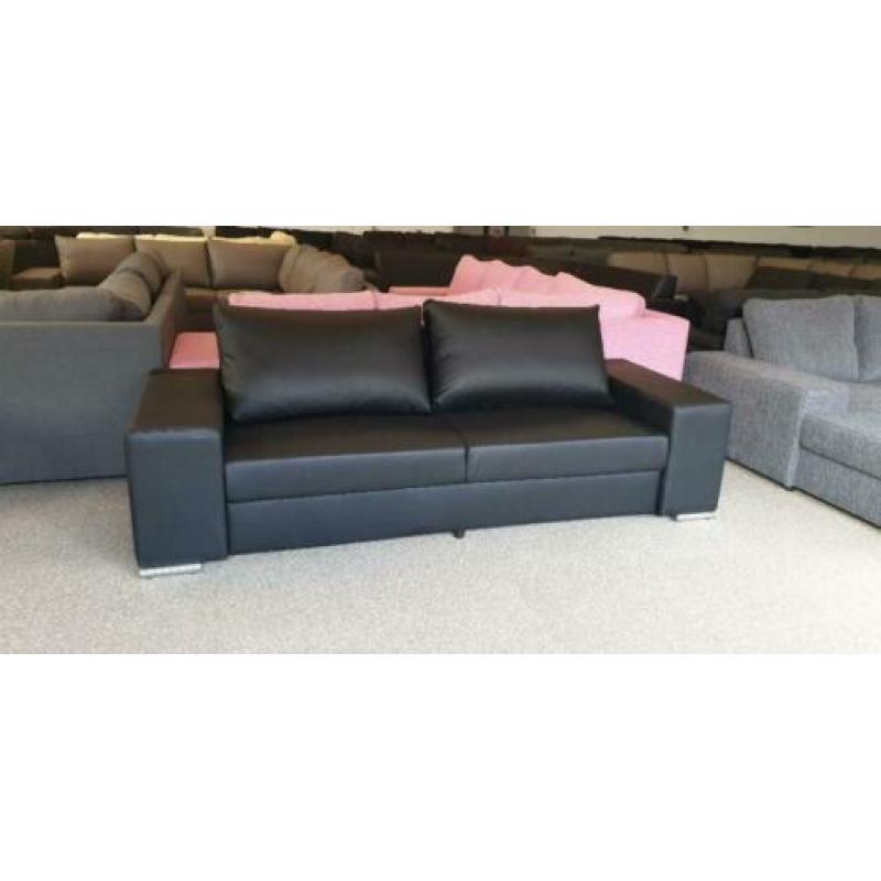 n599 zwart leder bankstel